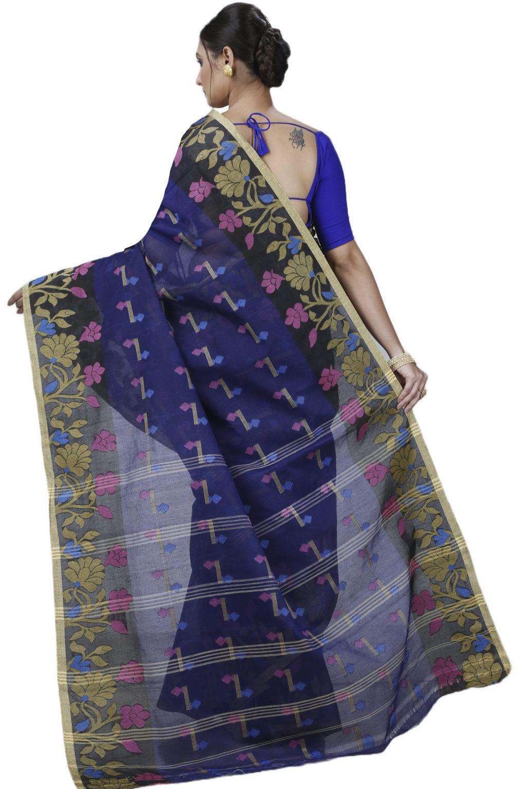 Blue Pure Cotton Urva Tant Saree (1230)